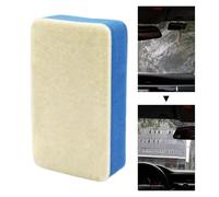 Gupcaqosjw Lot de 2 éponges anti-buée pour voiture, éponge de lavage de voiture, éponge à insectes, feutre de laine, tampons de polissage pour pare-brise, chiffons de nettoyage de décontamination