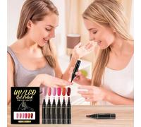 Gupcaqosjw Marqueurs de Vernis à Ongles - Outils De Dessin Pointe Fine 6 Couleurs | Stylos Gel à Séchage Rapide pour les Ongles | Idéal DIY Vernis Femmes Dames Mères Hommes Jeunes Débutants Salon