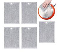 Gupcaqosjw Torchons Grilles Multifonctions Non Rayants | 5 Pièces Tampons Non Abrasifs en Fil - Eponge Autonettoyante Outil Nettoyage Portable pour Vaisselle Plans de Travail Fruits Légumes Robinet