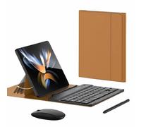 GUPENAA Étui Clavier pour Honor Magic V/VS/V2/VS2, Angle Réglable, Clavier sans Fil Magnétique Amovible avec Support pour S Pen [Clavier + Étui + Stylet Capacitif],Marron