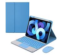 GUPENAA Étui clavier pour iPad Air 5e 4e génération 11'', Pro 11 4e 3e 2e 1ère génération [Rétroéclairage 7 couleurs] [Porte-crayon intégré] Clavier Bluetooth sans fil magnétique amovible avec pavé
