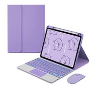 GUPENAA Étui clavier pour iPad Air 5e 4e génération 11'', Pro 11 4e 3e 2e 1ère génération [Rétroéclairage 7 couleurs] [Porte-crayon intégré] Clavier Bluetooth sans fil magnétique amovible avec pavé