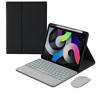 GUPENAA Étui clavier pour iPad Air 5e 4e génération 11'', Pro 11 4e 3e 2e 1ère génération [Rétroéclairage 7 couleurs] [Porte-crayon intégré] Clavier Bluetooth sans fil magnétique amovible avec pavé