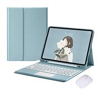 GUPENAA Étui Clavier pour iPad Mini 6e génération 8,3 Pouces 2021, [AZERTY Français] trackpad Multi-Touch, Clavier sans Fil détachable magnétique avec Porte-Crayon,Bleu