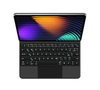 GUPENAA Étui Clavier pour Xiaomi Mi Pad 6S Pro 12.4" 2024, Support Flottant Magic Cantilever, Rétroéclairage 7 Couleurs, Trackpad intégré,Noir,French