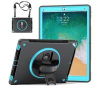 GUPENAA Étui pour iPad Pro 12,9 Pouces 2e Génération 2017 et 1re Génération 2015, Support Pivotant 360°, Housse Protection Robuste TPU avec Porte-Stylet + Poignée + Bandoulière,Mint Green