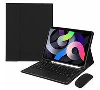 GUPENAA Noir, Étui Clavier pour iPad Air 6th Gen 11 Pouces (M2) 2024 avec Touchpad, Porte-Crayon Intégré, Clavier Bluetooth sans Fil Magnétique Détachable avec Souris
