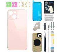 GUPFIX Vitre arrière de Rechange pour iPhone 13 avec Outils de réparation, Grand Trou arrière de Rechange pour Tous Les transporteurs avec adhésif préinstallé et Kits d'outils de réparation (Rose)