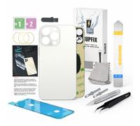 GUPFIX Vitre arrière de rechange pour iPhone 16 Pro Max avec outils de réparation, grand trou arrière de rechange pour tous les transporteurs avec adhésif préinstallé et kits d'outils de réparation