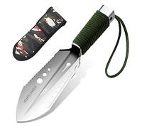 GUPTOMES Pelle de Camping, 8 en 1Pelle de Survie Multifonction Mini Portable Pelle de Militaire Pelle Tactique pour Couper Branches, Camping, Bivouac, Survie, Randonnée et Jardinage (Argent)
