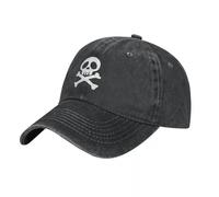 GUPUOOU en Plein air Les garçons Casquette de Football Unisexe T- Tête De Mort ALBATOR Casquette de Baseball Snapback Chapeau réglable Chapeau en Maille Cadeau, Noir et Blanc