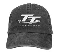 GUPUOOU Isle of Man TT T Shirt Moto Baseball Cap Vintage en Détresse Denim Snapback Chapeau pour Hommes Femmes en Plein Air Golf Soft Hats Cap