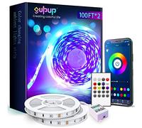 Gupup Bande lumineuse LED Bluetooth, 50 m, éclairage LED à changement de couleur pour chambre à coucher, microphone intégré, synchronisation de la musique, contrôle intelligent du téléphone