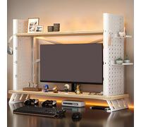 GUQASDV Bibliothèque de bureau avec rangement en carton perforé, étagère réglable avec rangement en carton perforé, pour économiser de l'espace pour bureau, dortoir et étude (blanc, 2 niveaux, 80 cm)