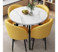 GUQASDV Ensemble Table à Manger de Salle à Manger Rondes pour 4 Personnes, Ensemble Table et chaises de conférence, Table pour Salle de réception ou Club, Petites Tables(Giallo)