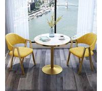 GUQASDV Ensemble Table à Manger Rondes for 2 Personnes, Table de négociation, Ensemble Table et chaises for Salle de réception ou Club, Ensemble Table et chaises for Coin(Giallo)