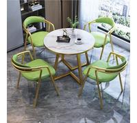 GUQASDV Ensemble Table Ronde et 4 chaises, Ensemble Table et chaises pour Salle de réception, Club ou Bureau, Ensemble Table de négociation pour Petite Salle de conférence(Green Gold)