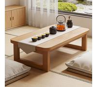 GUQASDV Japanese Floor Table, Bamboo Folding Coffee Table Low Dining Table Tea Table Foldable Floor Table for Home,Living Room,No Assembly for Sitting on The Floor(Wood,31.4x17.7x13.7'')