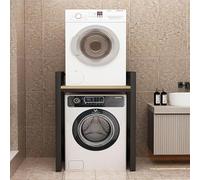 GUQASDV Support de Comptoir for Lave-Linge et sèche-Linge, réglable en Hauteur, kit de Superposition Portable for Lave-Linge, étagère de Rangement for Lave-Linge(Black Wood Color)