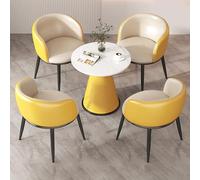 GUQASDV Table à Manger for Salle de réception de Bureau, Petite Table for Espace de détente, Balcon ou intérieur, Table Ronde for réception de Bureau, for Salon de thé(Giallo,80cm)