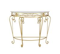 GUQASDV Table Console Demi Lune à 4 Pieds, Table d’Entrée aux Rayures et aux Taches, Table d'entrée, Tables d'entrée, Armoire Murale, Tables en Fer forgé(Gold,60x70cm/23.6x27.5in)