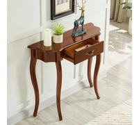 GUQASDV Table Console en Bois Massif avec tiroir, Table d’Entrée de Ferme en Demi Cercle, Table d'Appoint de Porche en Demi Lune avec Rangement for Salon, Couloir(Giallo,89cm/35in)