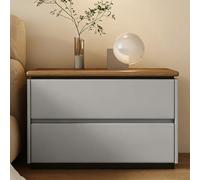 GUQASDV Table de Chevet en Bois Moderne avec 2 Tiroirs, Table de Chevet, Tables À Thé, sans Poignée, Meuble de Rangement for Salon, Chambre À Coucher, Bureau(Light Gray,23.6in/60cm)