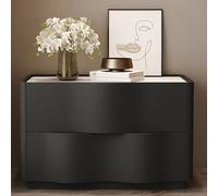 GUQASDV Table De Chevet en Bois Moderne, Tables D'appoint avec 2 Tiroirs À Thé, sans Poignée, Meuble De Rangement for Salon, Chambre À Coucher, Bureau(Dark Gray,21.6in/55cm)