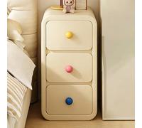 GUQASDV Tables de Chevet avec 3 Tiroir Style Crème, Étagère Étroite for Table D'appoint for Café, Thé, Petite Commode for Salon, Chambre À Coucher, Bureau(Beige,13.8in/35cm)