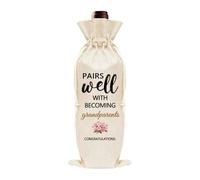 Guqqeuc Cadeau de révélation du sexe de bébé pour les grands-parents, cadeau d'annonce de grossesse pour grand-mère, grand-père, fête prénatale, retour sac à vin, cadeau pour grand-père, futur père