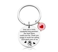 Guqqeuc Porte-clés « Best Dog Groomer » - Cadeau d'anniversaire et de Noël pour les amoureux des chats et des chiens, style 1, S