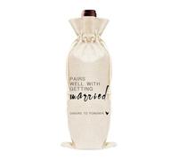 Guqqeuc Sac cadeau de départ à la retraite pour collègues, enseignants, cadeaux de départ pour meilleur ami, cadeaux de fiançailles pour couples, cadeaux de mariage, blanc, Marié2