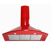 GURARI 046 Hotte aspirante Rouge 90 cm - Hotte de Cuisine Absorbant 1000 m³/h - Hotte Décorative Murale 3 niveaux