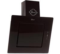GURARI 155 60 BL Pr, coffre mural, hotte de cuisine de luxe 60 cm, verre noir, 1000 m³/h extraire des bords, pour évacuation et recirculation