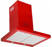 GURARI 461 Red 60, capot aspirante 60 cm, rouge, haute aspiration 1000m³/h, 3 niveaux, capot aspirant, capot d'échappement, capot de ramassage