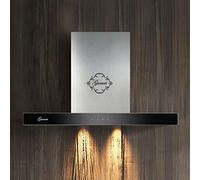 Gurari 462 Hotte aspirante murale 60 cm,Hotte murale fabricant Gurari, 3 vitesses,1000m³/h,LED,Hotte,Timer, inox verre noir,Recirculation possible,ClearTouch Control,Télécommande