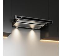GURARI Capot plat GCH B 110 IS 6 BL N Hotte aspirante encastrée, noir, 860m³/h, hotte de vidange, hotte de circulation, LED