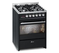 Gurari Cuisinière à gaz avec four électrique GCH E 610 BL • Cuisinière 60 cm en noir • Cuisinière avec gaz naturel ou propane • Multi four 60 l • 4 kW • WOK • Cuisinière à gaz • Range Cooker