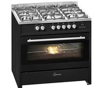 Gurari Cuisinière à gaz électrique, 90 cm, Range Coocker, 121 L, plaque de cuisson à gaz, 4,0 kW WOK, four électrique, 8 fonctions, gaz naturel, gaz propane