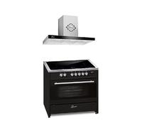 GURARI Cuisinière à induction E 913 BL+GCH F 462 IS 9 Prime, Range Cooker 90 cm/FLEX ZONEN/ 5 zones/121L + hotte 90 cm