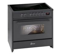 GURARI Cuisinière à induction E 913 BL noire | Cuisinière 90 cm avec plaque à induction (Range Coocker) avec 5 zones (2 Flex Zone) toutes avec booster