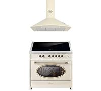 GURARI Cuisinière à induction E 913 RU CR+GCH C 046 BG 9 Retro Range Cooker 90 cm+hotte 90 cm