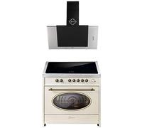 GURARI Cuisinière à induction E 913 RU CR+GCH S 482 90 IS Retro Range Cooker 90 cm + hotte 90 cm