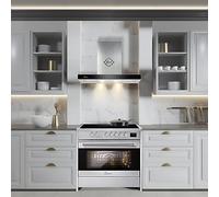 GURARI Cuisinière à induction GCH E 913 X+GCH F 462 IS 9 - Induction sur pied 90 cm/121 L + hotte aspirante 90 cm