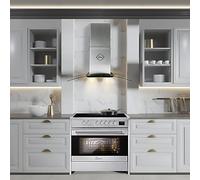 GURARI Cuisinière à induction GCH E 913 X +GCH T 465 IS 90 BL PRIME - cuisinière induction sur pied 90 cm + hotte 90 cm