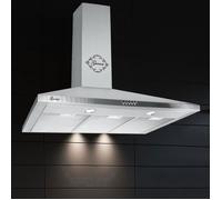 GURARI GCH 147 IS 9+ Ventilateur à charbon , Hotte aspirante 90 cm, en inox, 1000m³/h, 3 vitesses+Ventilateur à charbon