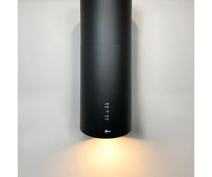 GURARI GCH I 385 36 BL Prime Hotte îlot ronde 36 cm, noire, 1000 m³/h, 4 niveaux, écran, éclairage LED, aspiration périphérique