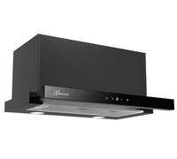 GURARI Hotte à écran plat CH 3003C+ Recirculation, Encastrable 60 cm, 1000 m³/h, Noir Verre