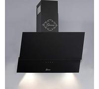GURARI hotte à poser Gurari GCH D 268.9 BL Prime tuyau inclus, hotte de cuisine 60 cm, verre noir, 1000m³/h, télécommande, hotte murale