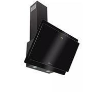 GURARI Hotte aspirante 411 60 BL Pr, hotte aspirante 60 cm, verre noir, 1000 m³/h, 4 niveaux, écran, aspiration sur bord, minuterie, télécommande